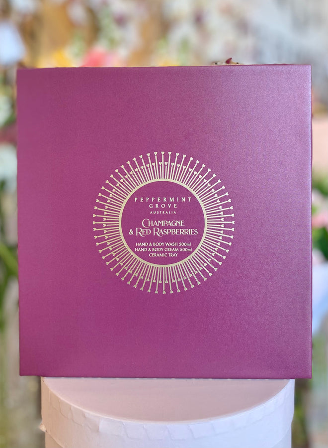 Champagne & Red Raspberries Gift Set